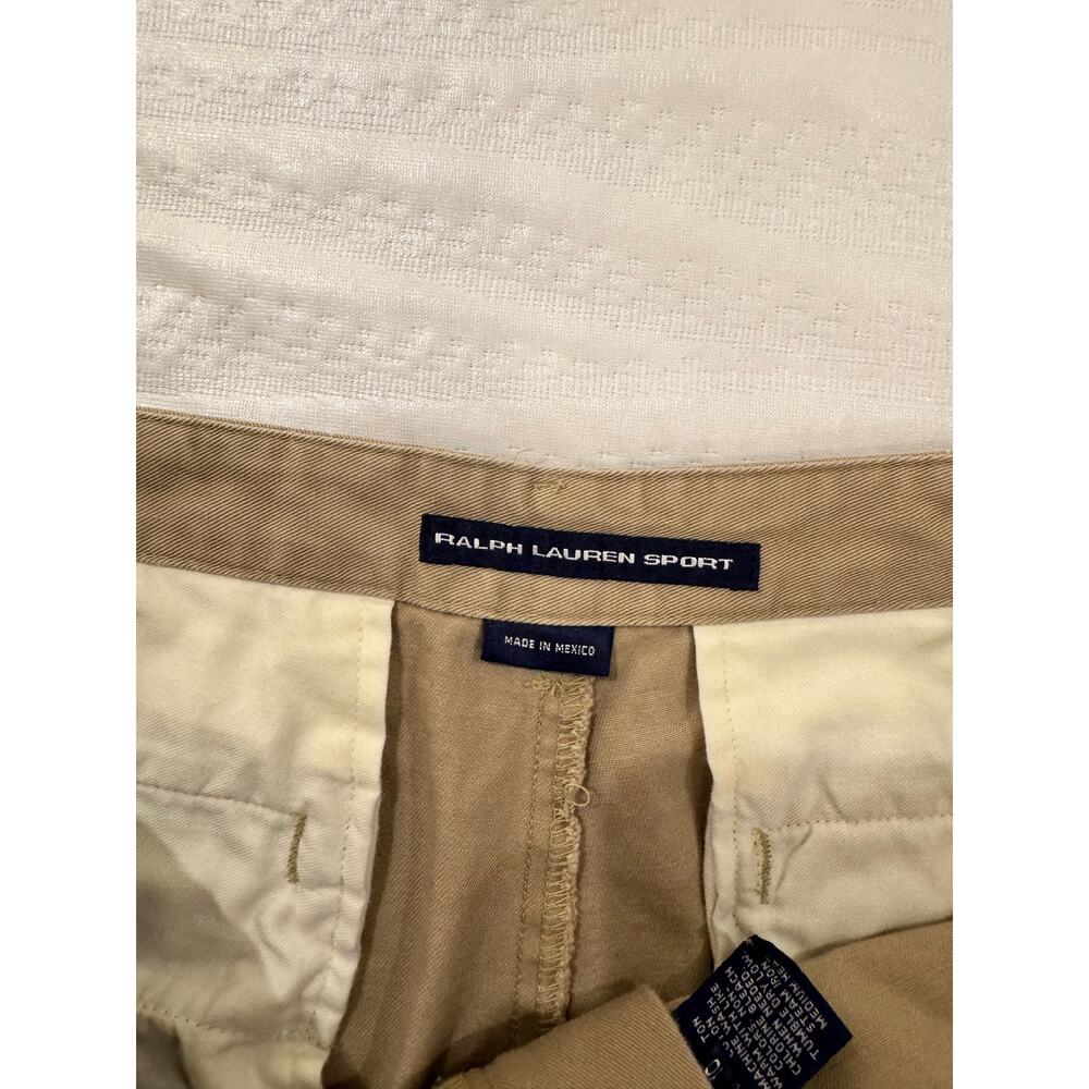 Ralph Lauren Sport Khaki Cotton Chino Straight Leg Pants Women’s 10 Tan Preppy - Picture 4 of 14